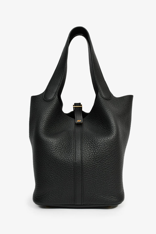 Hermes 2021 Black Clemence Leather Picotin 22