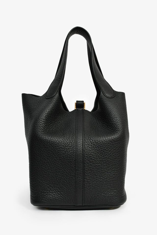 Hermes 2021 Black Clemence Leather Picotin 22