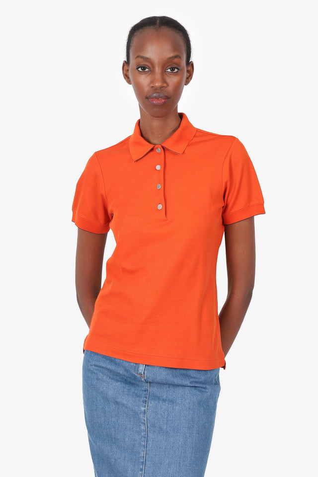 Hermes Orange Polo Top Size XS