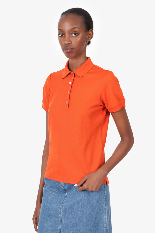 Hermes Orange Polo Top Size XS