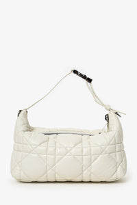 Christian Dior 2022 White Calfskin Macrocannage Medium Diortravel Nomad Pouch