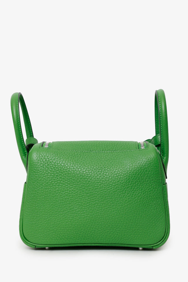 Hermes 2024 A9 Vert Yucca Clemence Mini Lindy 20