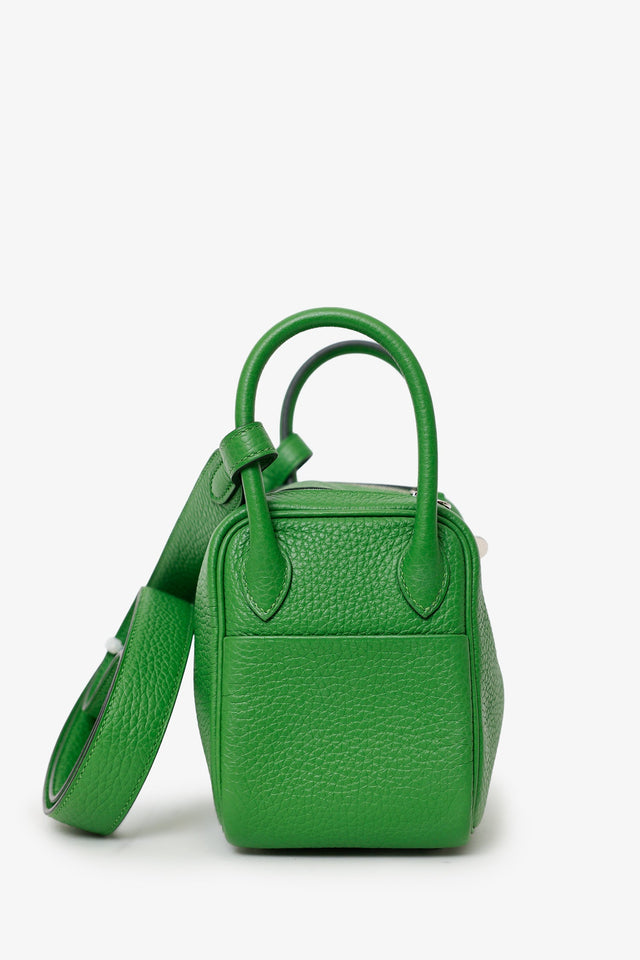 Hermes 2024 A9 Vert Yucca Clemence Mini Lindy 20