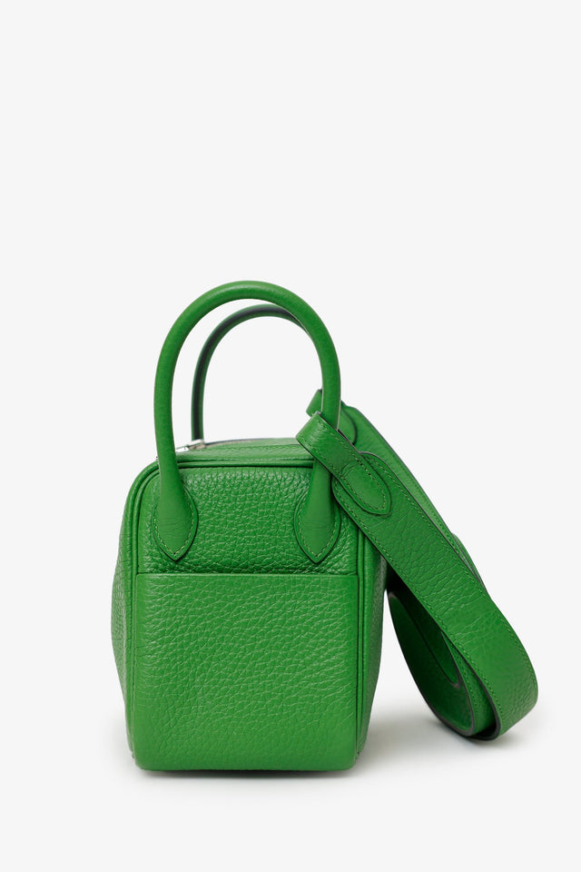 Hermes 2024 A9 Vert Yucca Clemence Mini Lindy 20
