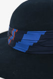 Hermes Navy Silk Scarf Embellished Hat Size 58