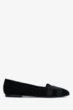 Hermes Black Suede Leather Crystal Embellished H Logo Nice Flats Size 40