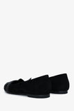 Hermes Black Suede Leather Crystal Embellished H Logo Nice Flats Size 40