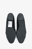 Hermes Black Suede Leather Crystal Embellished H Logo Nice Flats Size 40