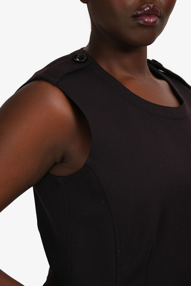 Burberry Brit Black Sleeveless Shift Dress Size 12
