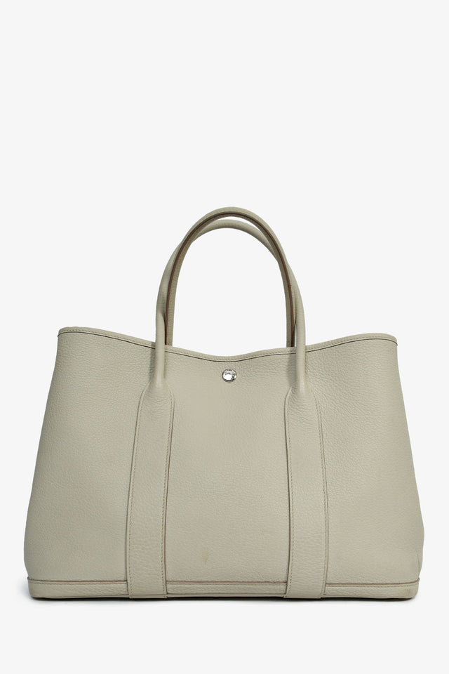 Hermes 2020 Pearl Grey Leather Garden Party 36