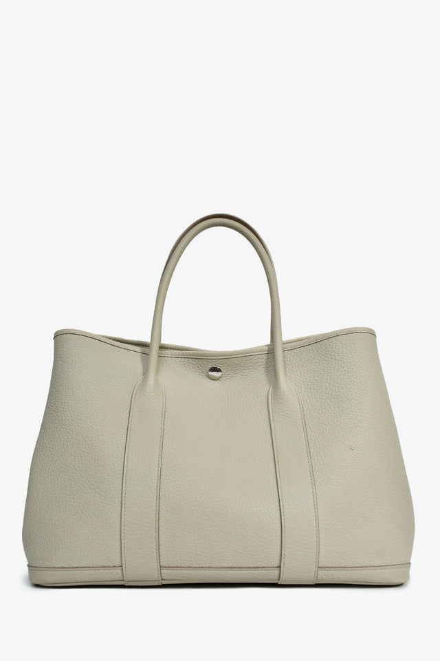 Hermes 2020 Pearl Grey Leather Garden Party 36