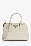 Prada Light Grey Mini Saffiano Promenade Tote with Strap