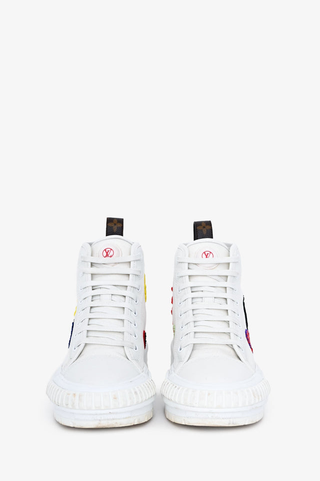 Louis Vuitton x Yayoi Kusama White/Multicolour 'Squad' Sneakers Size 36.5