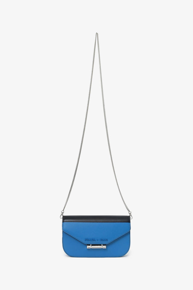Prada Blue/Black Leather 'Sybille' Crossbody Bag