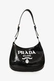 Prada Black/White Sequin 'Cleo' Small Shoulder Bag