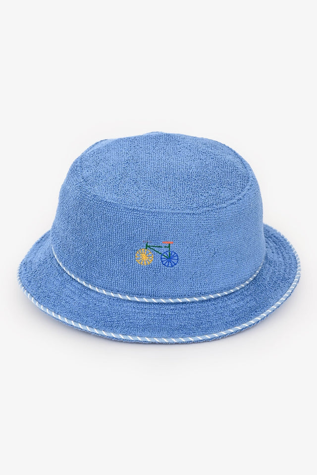 Hermes Blue Les Cabanes Bucket Hat Size 52