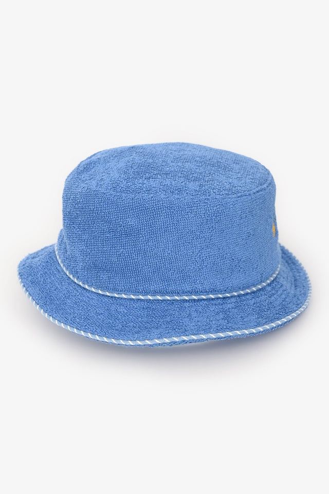 Hermes Blue Les Cabanes Bucket Hat Size 52