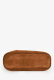 Prada Brown Suede/Leather Buckle Bag With Strap