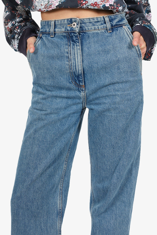 Burberry Blue Denim Wide Leg Jeans Size 0