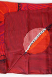 Hermes Red Silk Suite et Poursuite Scarf Size 140cm