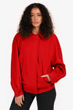 Burberrys Red Wool Collared Zippered Jacket Size 10