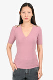 Burberry London Pink Cotton Nova Check Detail Short Sleeve T-Shirt Size XS