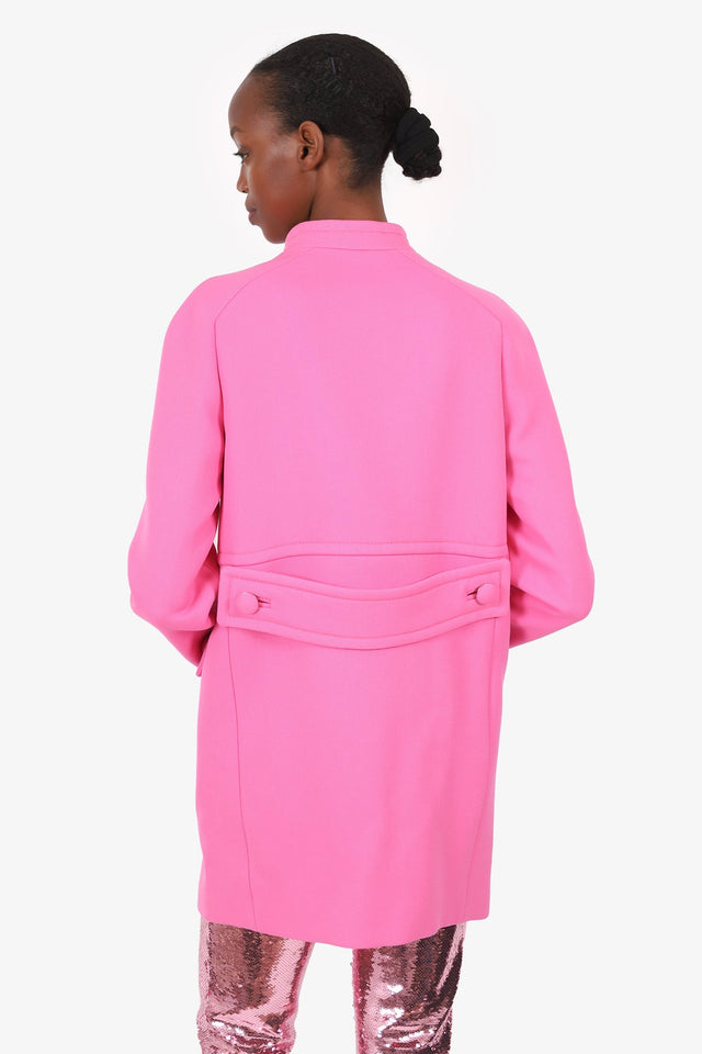 Prada Pink Wool Button Down Coat Size 40