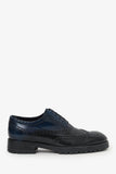 Louis Vuitton Blue/Black Leather Oxford Shoes Size 7.5 Mens