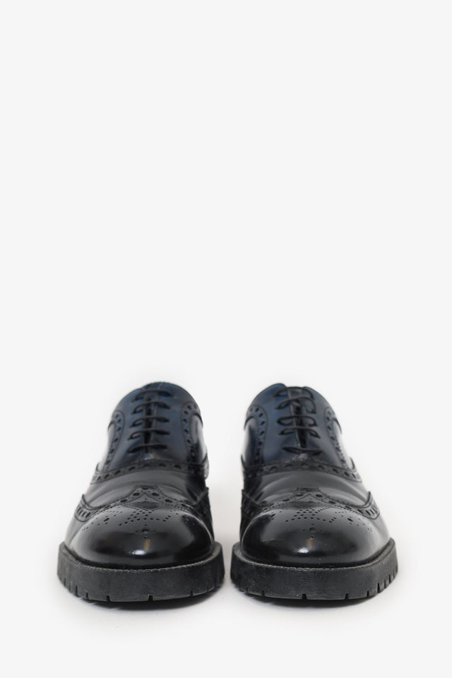 Louis Vuitton Blue/Black Leather Oxford Shoes Size 7.5 Mens