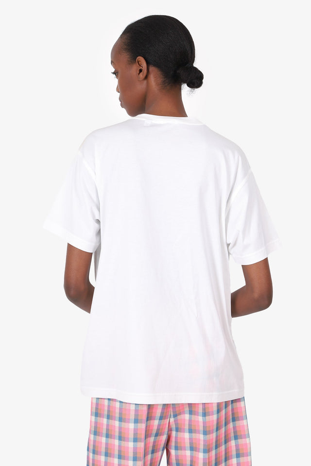 Burberry White/Pink Coordinates Text T-Shirt size XS