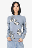 Prada Blue/White Wool/Cashmere Rabbit Sweater Size 40