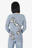 Prada Blue/White Wool/Cashmere Rabbit Sweater Size 40