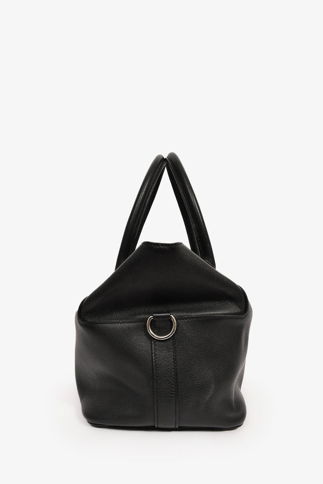 Hermes Black Leather Tool Box 26 Top Handle With Strap