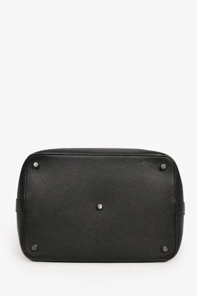 Hermes Black Leather Tool Box 26 Top Handle With Strap