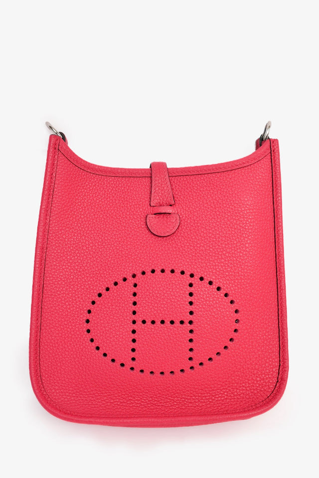Hermes 2021 Pink Leather Evelyn TPM Crossbody PHW