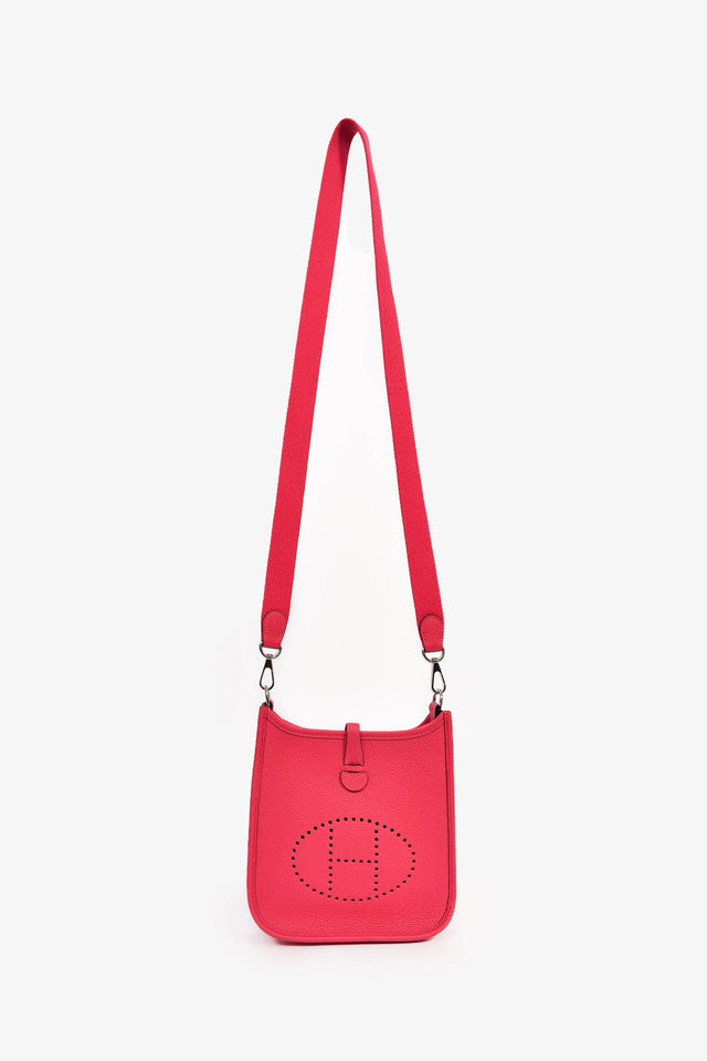 Hermes 2021 Pink Leather Evelyn TPM Crossbody PHW