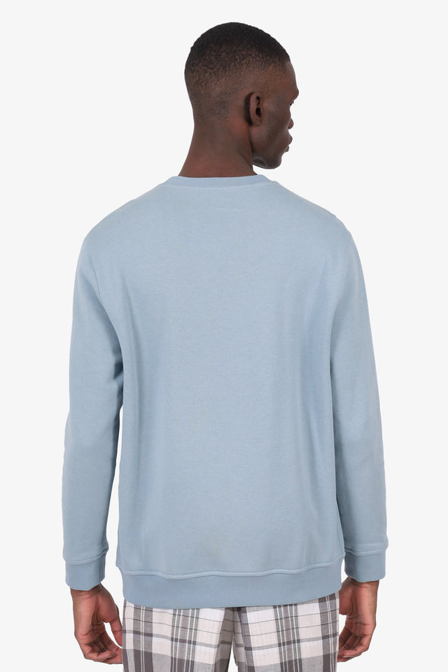 Hermes Blue Leather Embroidered Horse Sweater Size L Mens