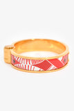 Hermes Red Eperon D'or Bandana Rouge Enamel Gold Plated Hinged Bracelet Size S