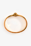 Hermes Red Eperon D'or Bandana Rouge Enamel Gold Plated Hinged Bracelet Size S