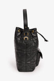 Christian Dior Black Cannage Leather 'Caro' Small Bucket Bag