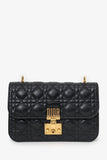 Christian Dior 2018 Black Lambskin Cannage Dioraddict Flap Bag
