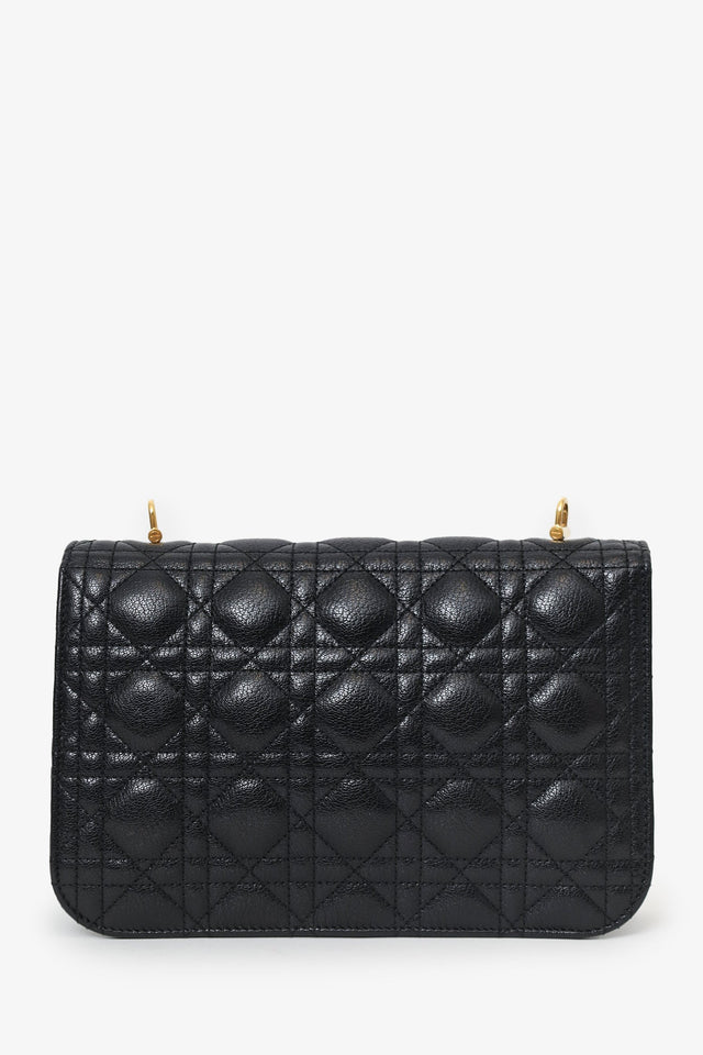 Christian Dior 2018 Black Lambskin Cannage Dioraddict Flap Bag