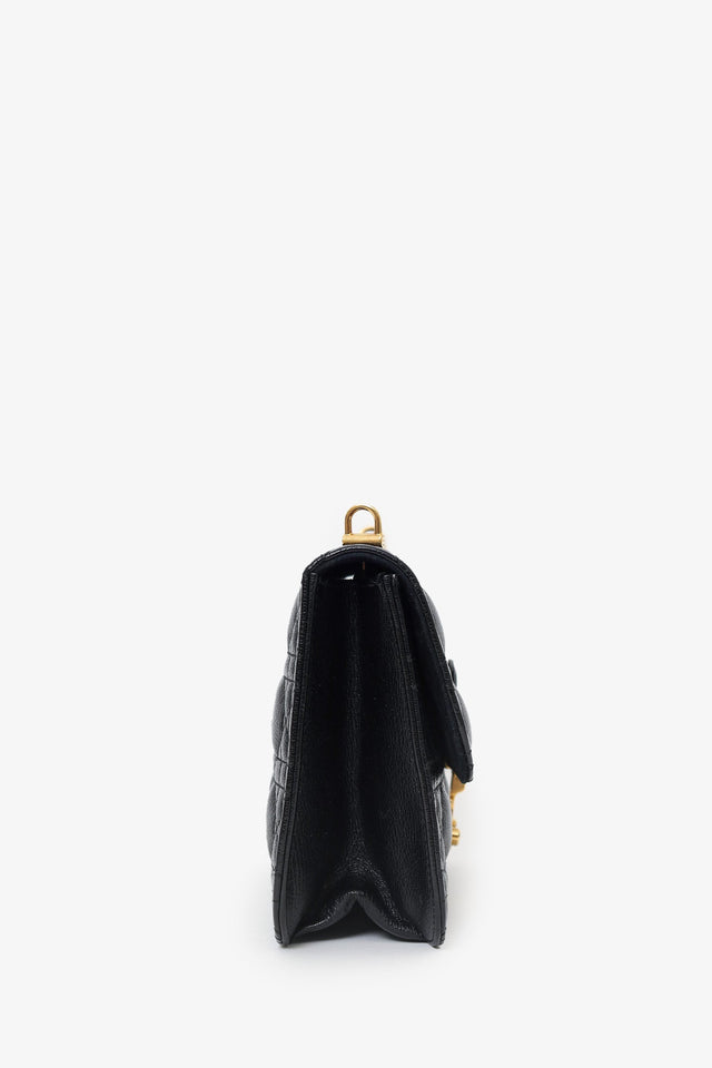 Christian Dior 2018 Black Lambskin Cannage Dioraddict Flap Bag
