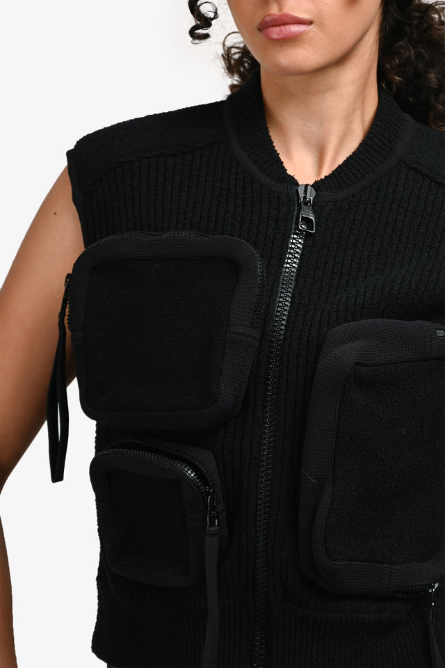 Louis Vuitton 2020 Black Ribbed 3D Pocket Utility Vest Size S