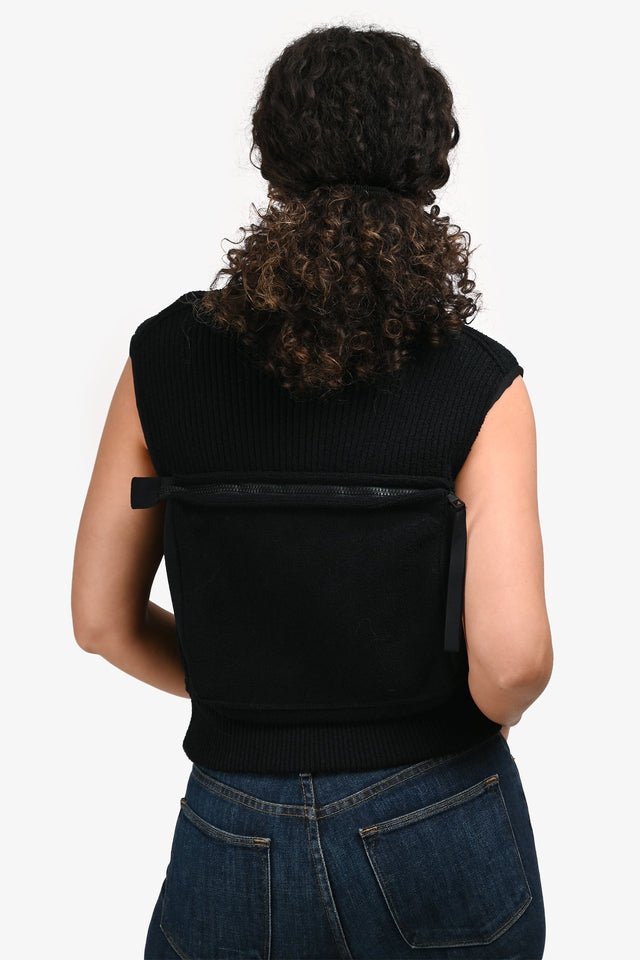 Louis Vuitton 2020 Black Ribbed 3D Pocket Utility Vest Size S