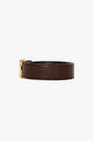 Hermes Brown/Black Reversible Gold H Belt Size 70