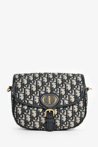Christian Dior Navy Blue Oblique Jacquard Medium 'Bobby' Crossbody Bag