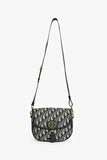 Christian Dior Navy Blue Oblique Jacquard Medium 'Bobby' Crossbody Bag