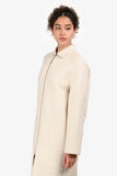 Hermes White Cashmere Long Collared Coat Size 34