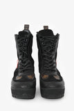 Louis Vuitton Black Suede Monogram Heart Patchwork Combat Boots Size 36.5